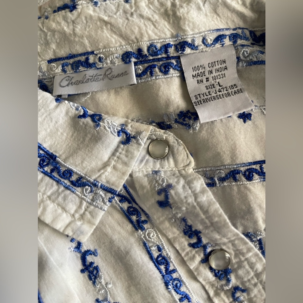 🏜️Charlotte Russe Button Down Western Style Shirt (L)